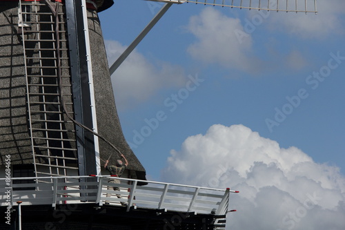 windmill in Holland with miller