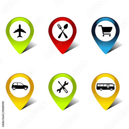 Colored icons for location maps. Free Download Colored icons for location maps. - GFXLoad