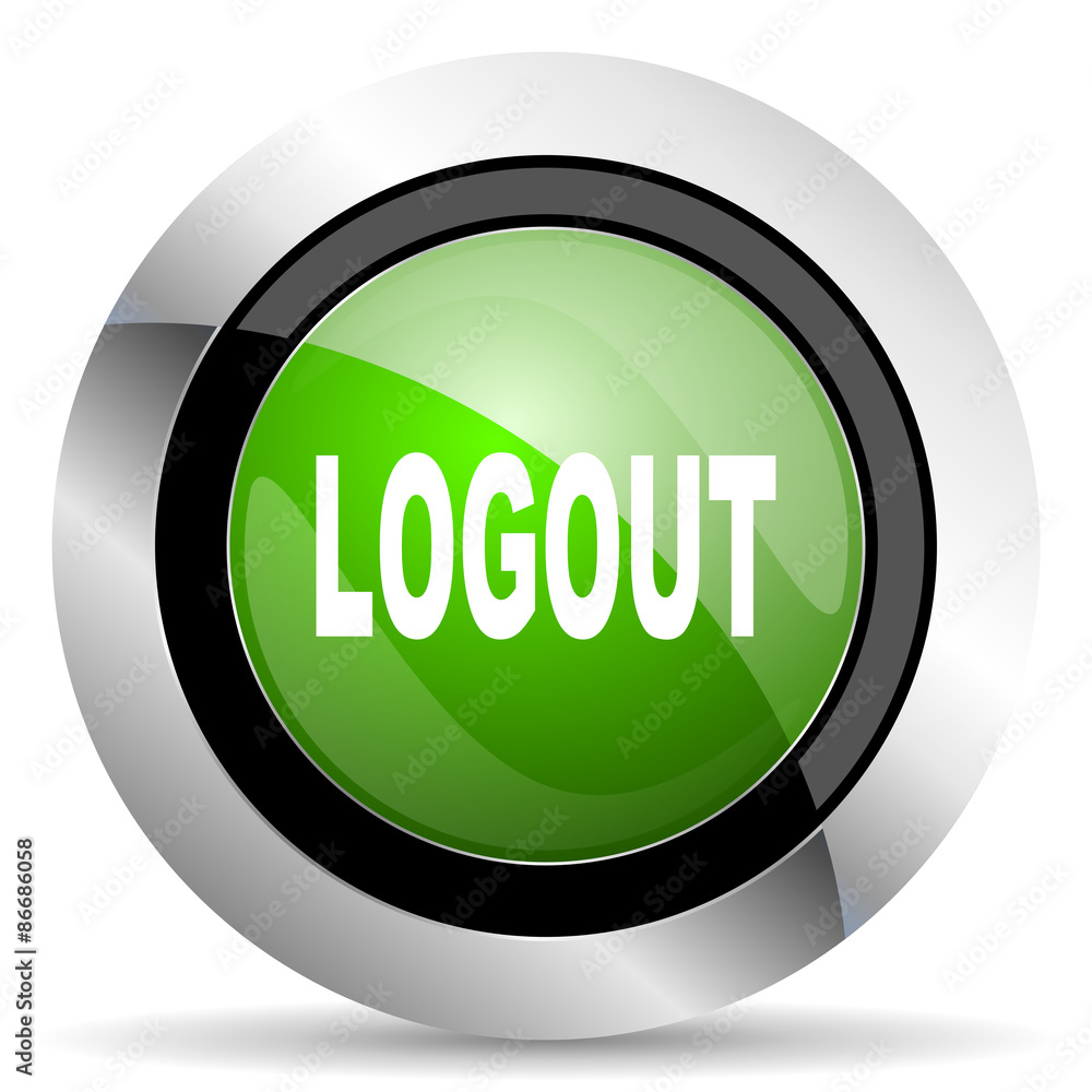 logout icon, green button logout icon, green button