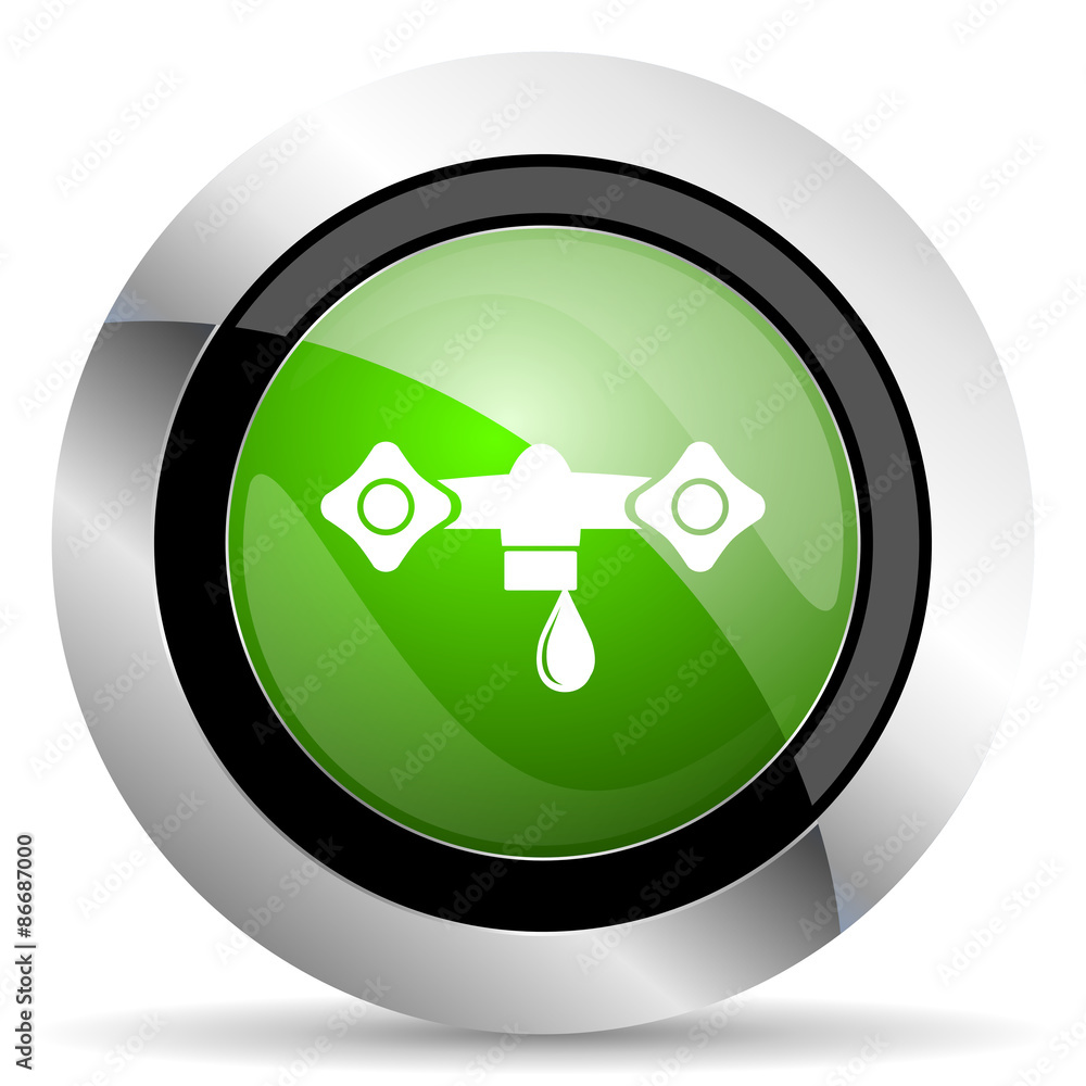 water icon, green button, hydraulics sign water icon, green button, hydraulics sign