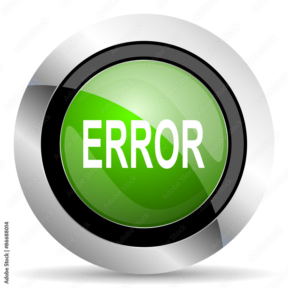 error icon, green button error icon, green button