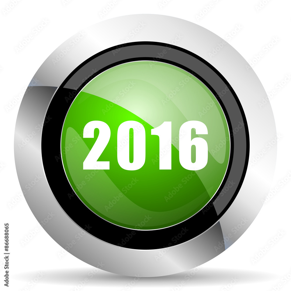 new year 2016 icon, green button, new years symbol new year 2016 icon, green button, new years symbol