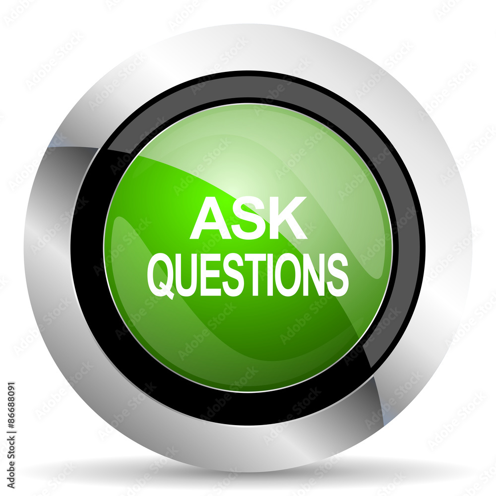 ask questions icon, green button ask questions icon, green button
