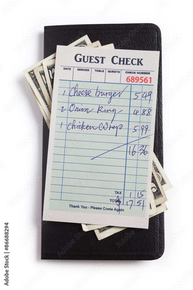 Guest Check and dollar