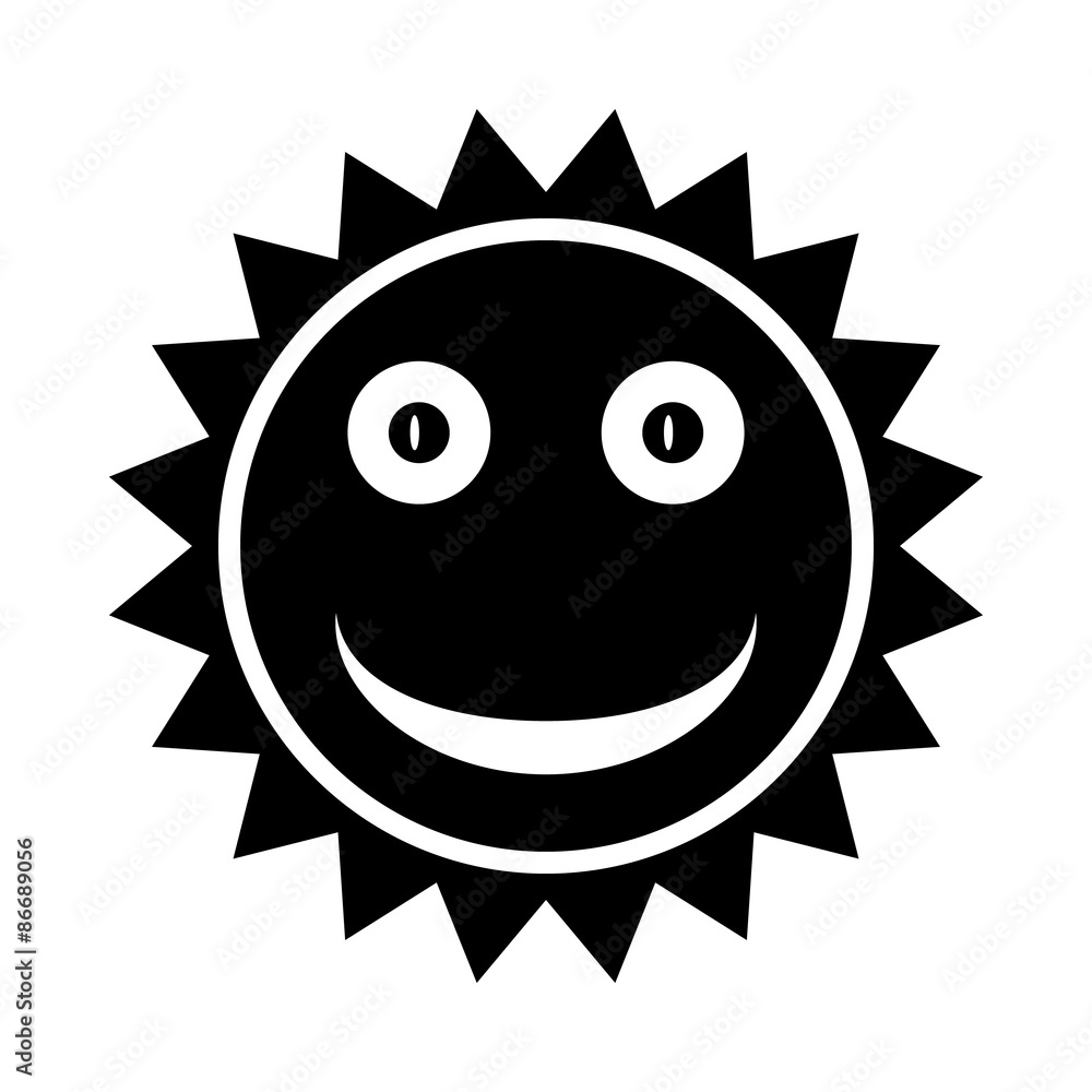 Sun icon on white background. Vector illustration.