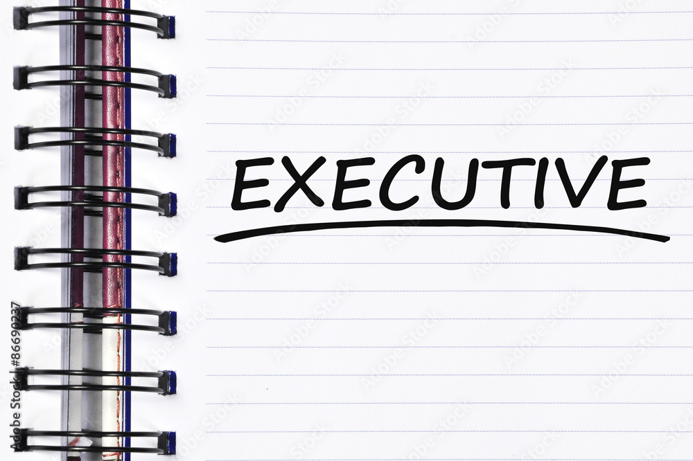 executive words on spring note book
