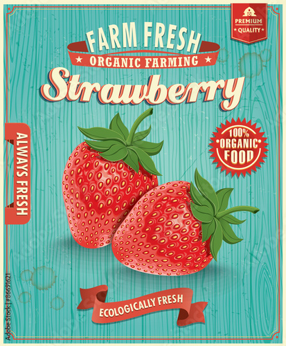 Vintage farm fresh strawberry design