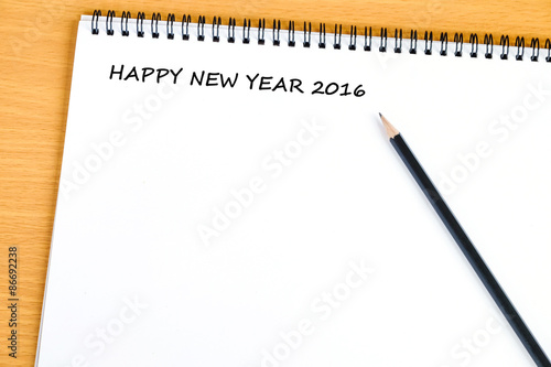 Wallpaper Mural Happy new year 2016 words on blank note book background Torontodigital.ca