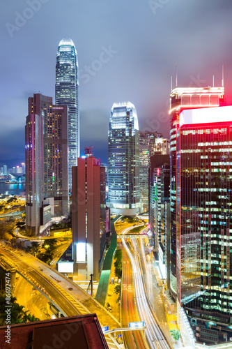 Financial district in Hong Kong photo