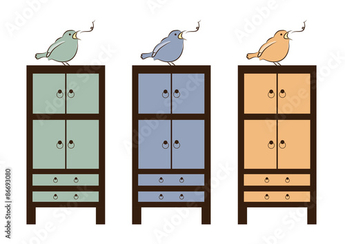Bird on Cupboard