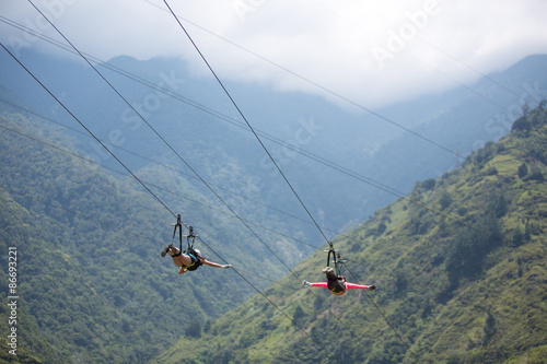 Canopy activities in Banos, Ecuador