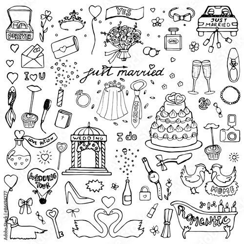 Wedding  hand drawn doodle
