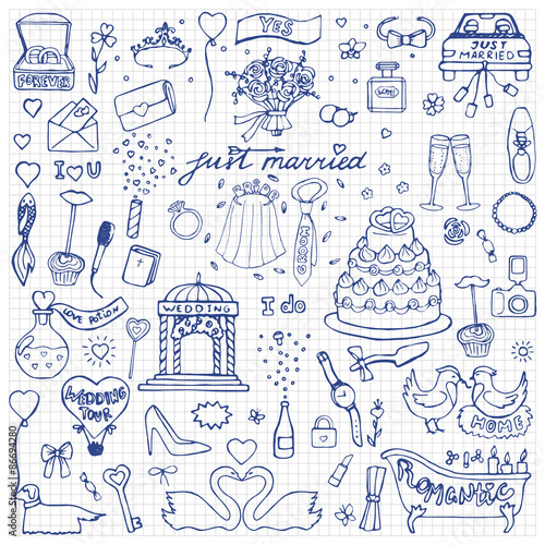  Wedding  hand drawn doodle