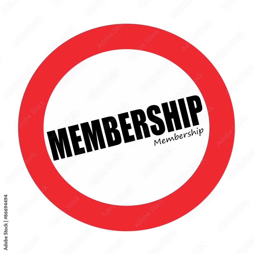 MEMBERSHIP black stamp text on white