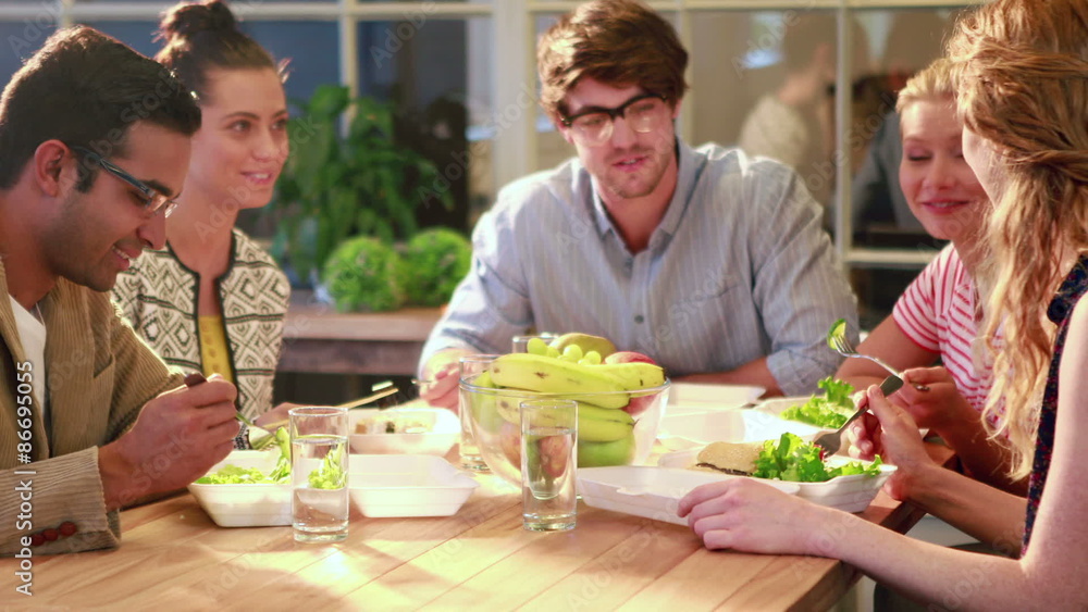 Casual business team having lunch 
