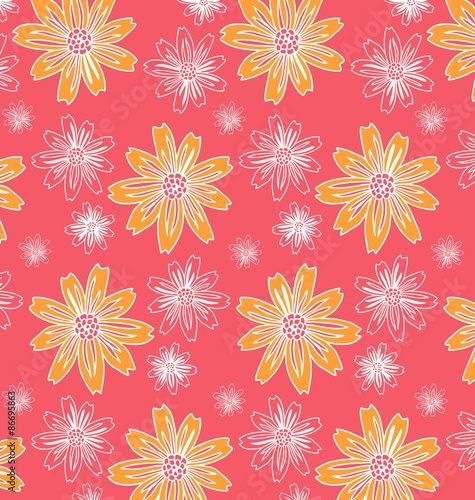 pattern of yellow and white flowers