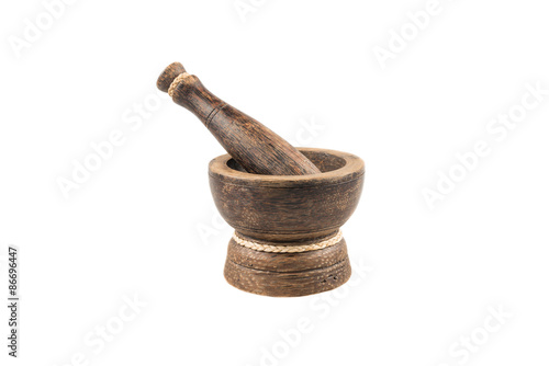 Fotografía beautiful mortar and pestle isolated white background