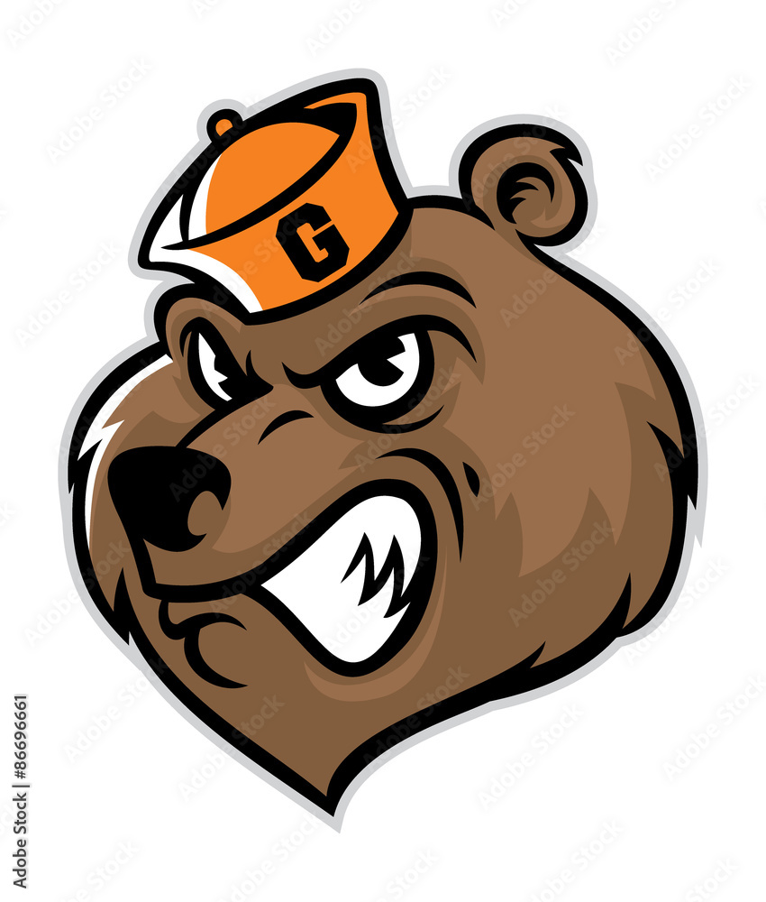 Fototapeta premium grizzly bear head mascot