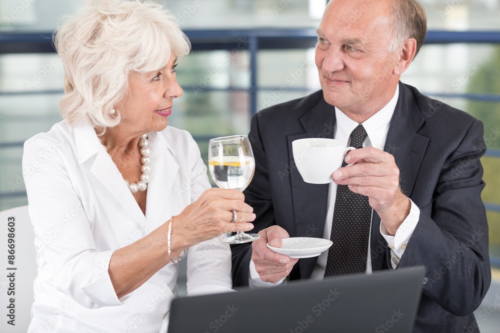 Elderly entrepreneurs during meeting Elderly entrepreneurs during meeting