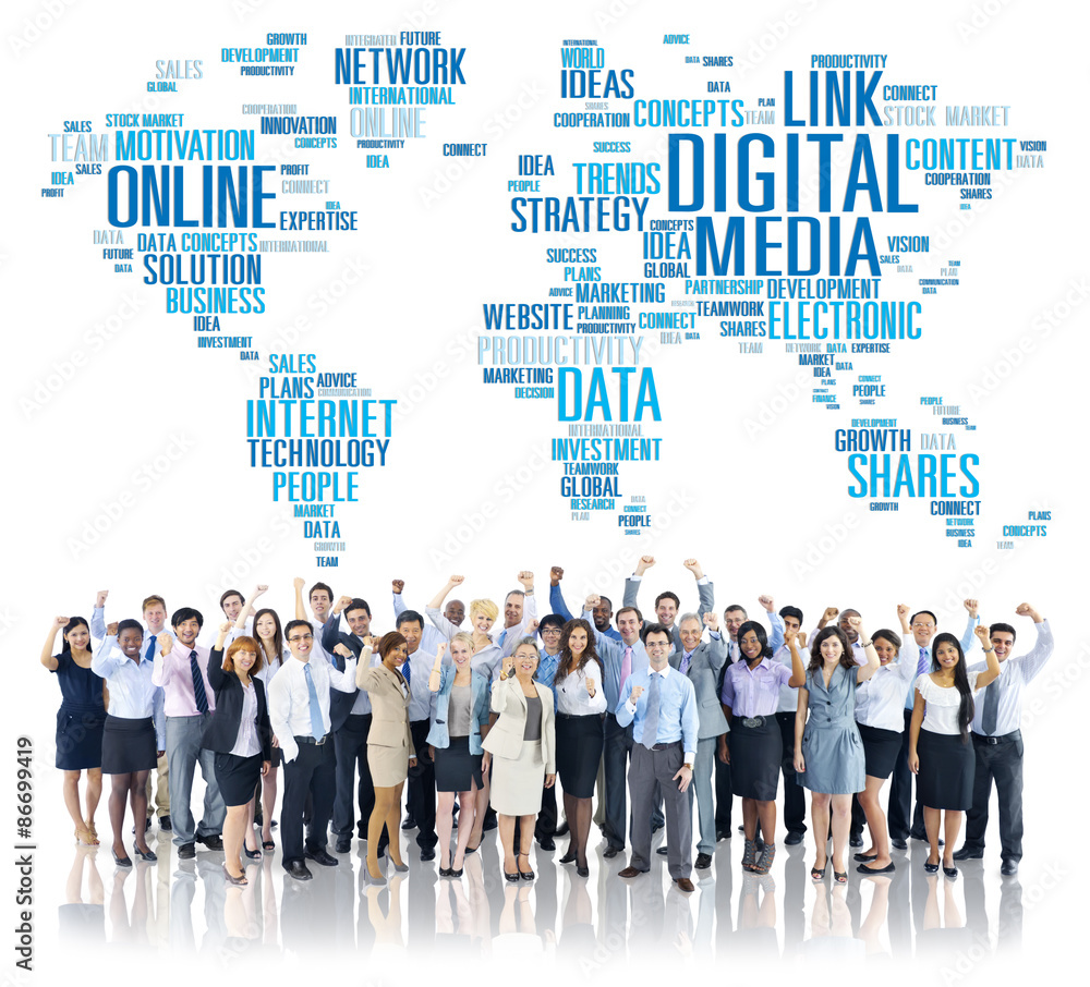 Digital Media Connecting Content Network Technology Concept Digital Media Connecting Content Network Technology Concept