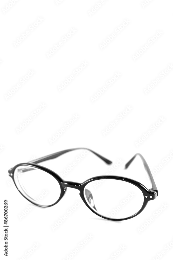 black glasses on white background black glasses on white background
