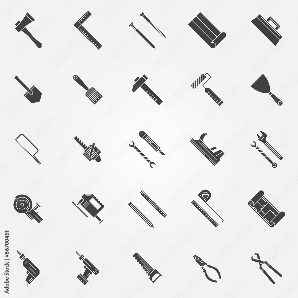 Tools vector icons set Tools vector icons set