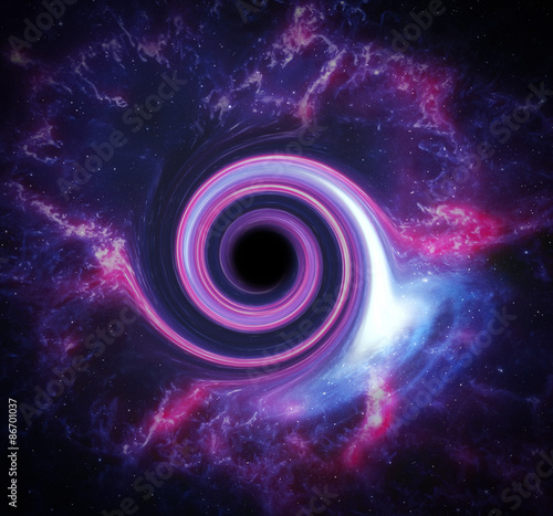 Fototapeta Naklejka Na Ścianę i Meble -  Black hole in space. Elements of this image furnished by NASA. 