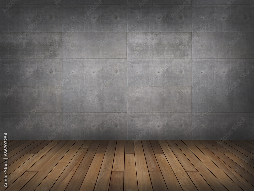 concrete wall with wood floor,3d concrete wall with wood floor,3d