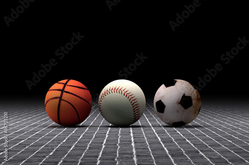 basketball baseball and soccer balls