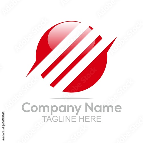 Logo Design Company Name Circle Red Shape Line Round Symbol Icon Abstract Vector