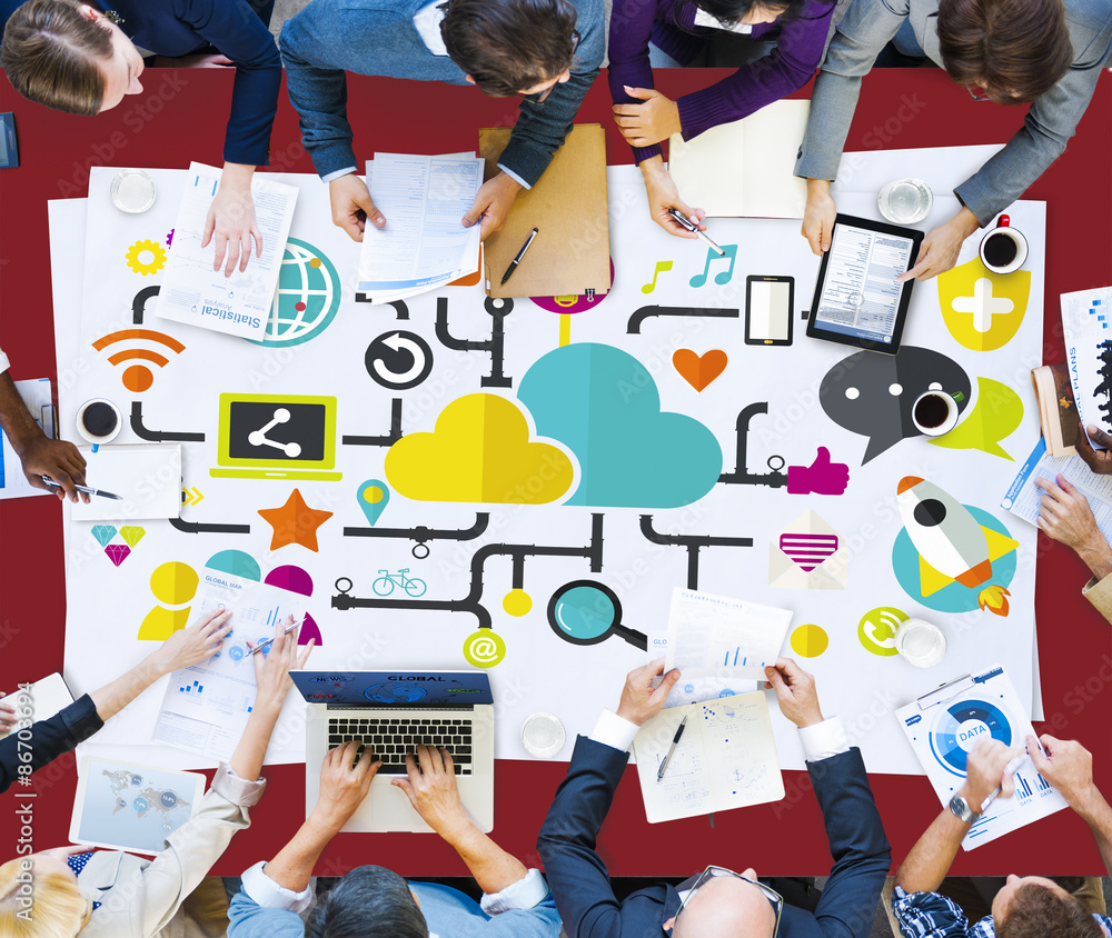 Obraz premium Social Media Social Networking Technology Connection Concept