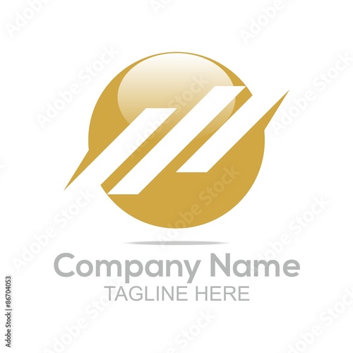 Logo Design Company Name Circle Line Gold Round Symbol icon Abstract Vector