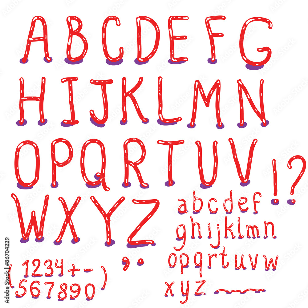 Hand drawn marker artistic font Hand drawn marker artistic font