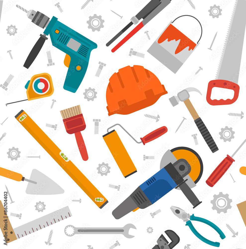 Construction Seamless Pattern Construction Seamless Pattern