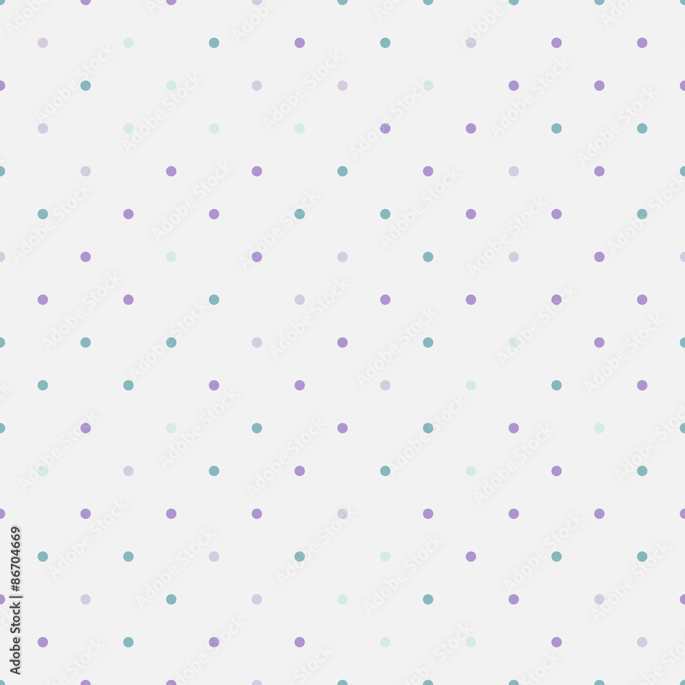 Seamless pattern with colorful pastel polka dots on light grey soft ...