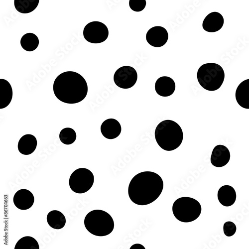 Seamless simple dots pattern, vector background. Dalmatian texture.