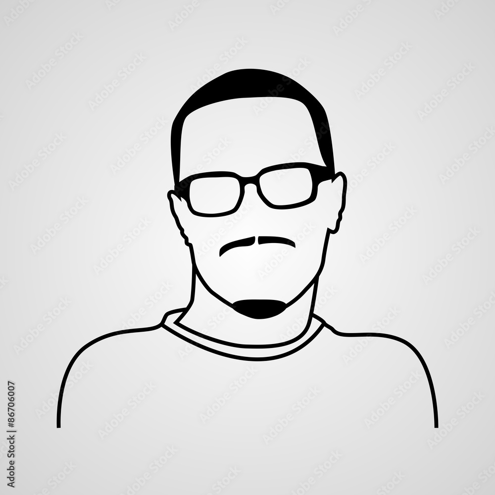 A male avatar. Avatar of a man with glasses. Vector A male avatar. Avatar of a man with glasses. Vector