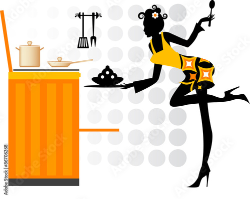 woman cooking in kitchen