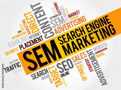 SEM (Search Engine Marketing) word cloud business concept