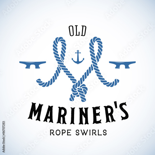 Old Mariner Abstract Vector Retro Logo Template or Vintage Label