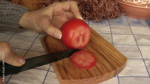 Cutting of a tomato