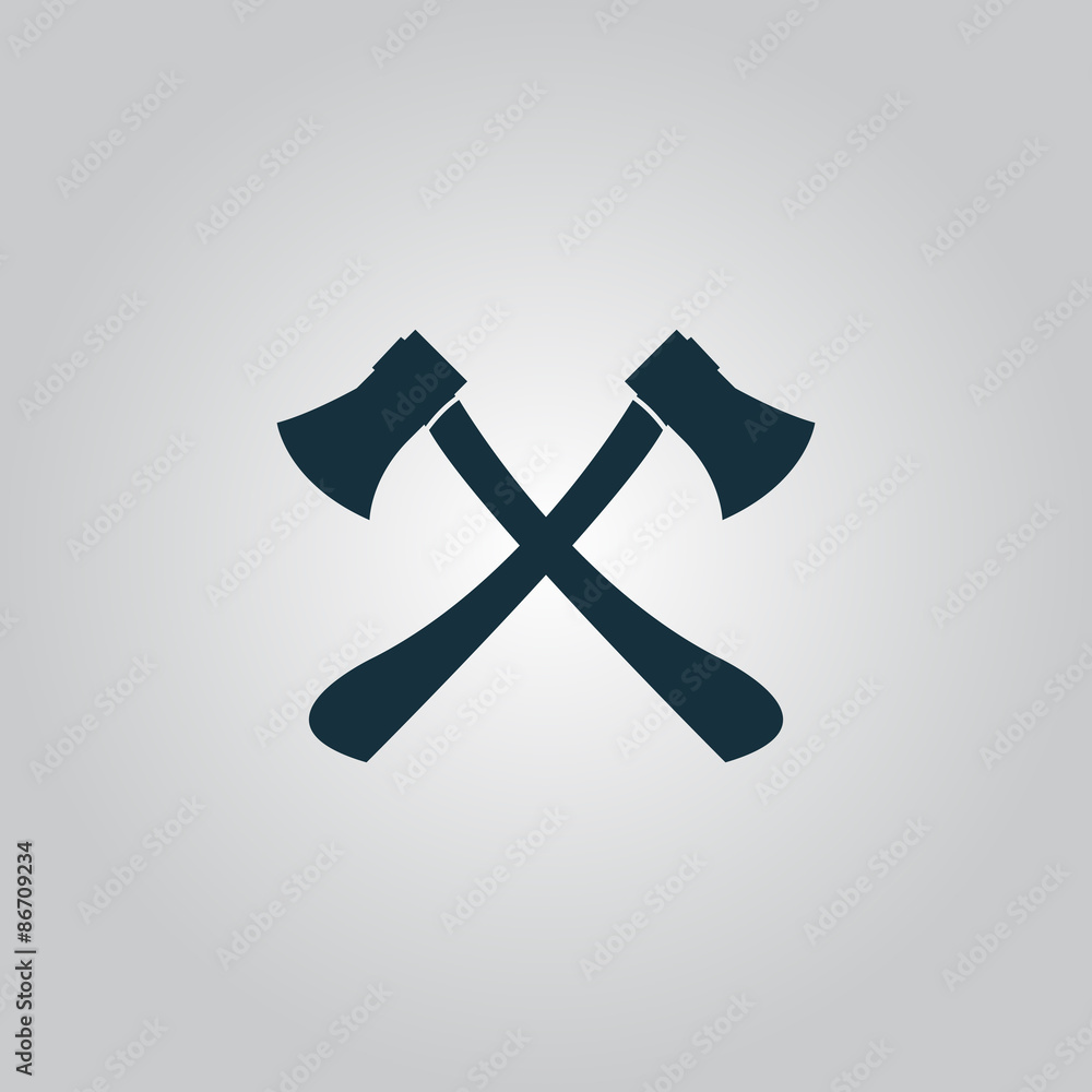 Two axes with wooden handles vector illustration Two axes with wooden handles vector illustration