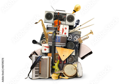 Music, musical instruments and vintage tape recorders