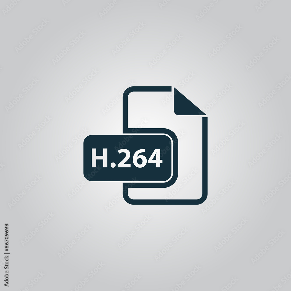 H264 video file extension icon vector.