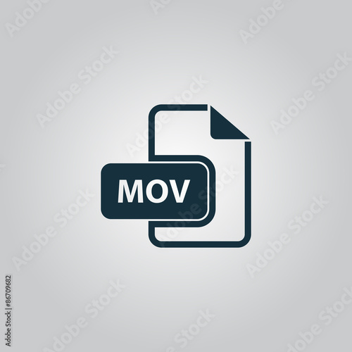 MOV video file extension icon vector.