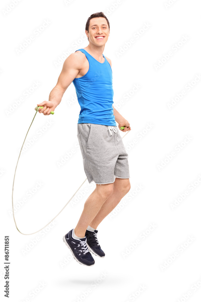 Young athlete exercising with a skipping rope Young athlete exercising with a skipping rope