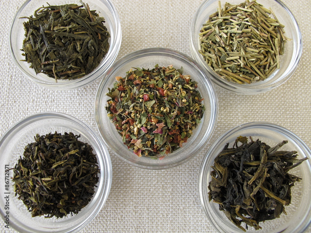 Fototapeta premium Verschiedenen Grünteesorten