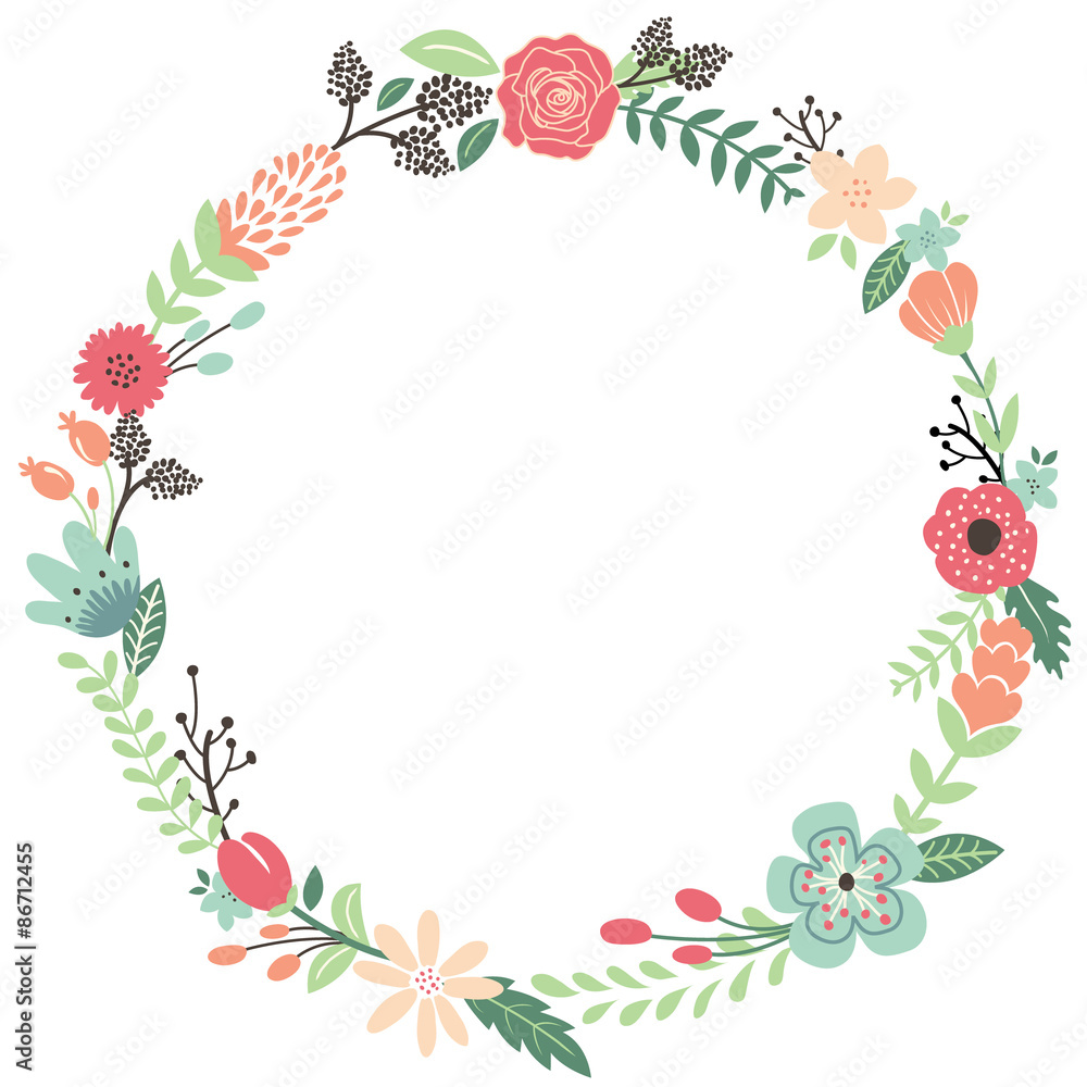 Vintage Flowers Wreath