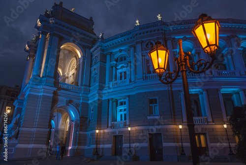 The Odessa Opera House in the Evening