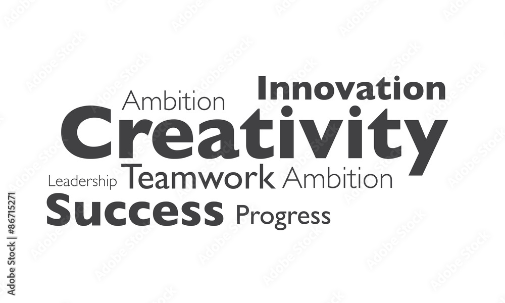 creativity and success typography on white background creativity and success typography on white background